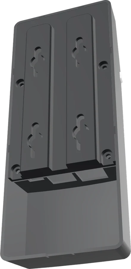 Back of the RAZ-RCP-1 reader: mounting plate at the top, cable shelf below it